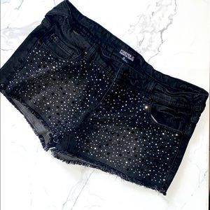 Forever 21 Rhinestone Denim Shorts